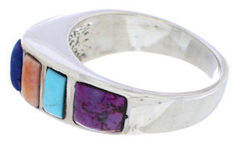 Authentic Sterling Silver Multicolor Southwest Ring Size 6-1/2 CX50870
